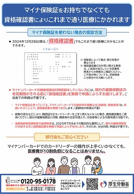 健康保険証は新たに発行されなくなります（ウラ）